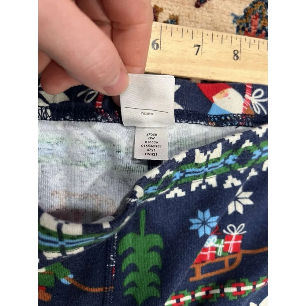 Little Kids Hanna Andersson Christmas Snowflake Elves Themed Pajama Pant Size 12
